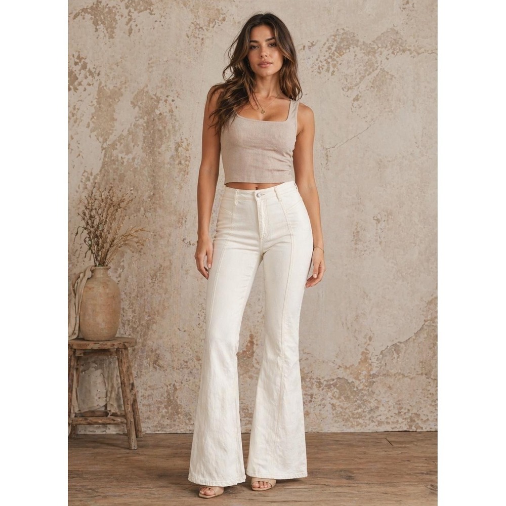 WE THE FREE TWENTY-NINE Women's White Flare Jeans 29 Stretch Bootcut